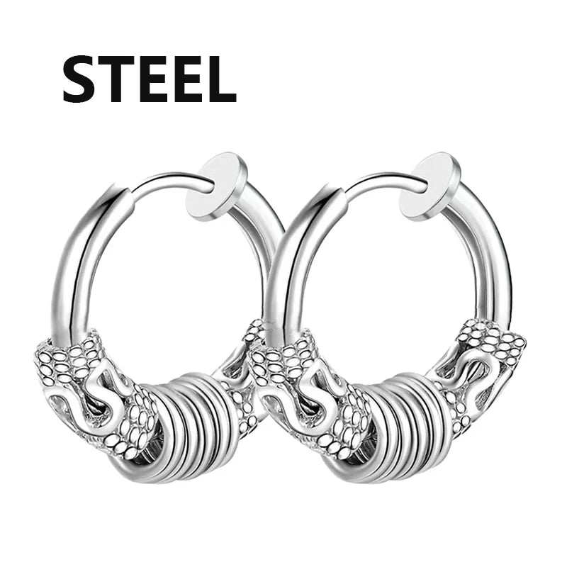 1Pair Unisex Punk Fashion Cross Pendant Ear Clip Non-Piercing Earrings Fake Earrings Gift for Men Women Jewelry Daily Wear