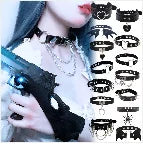 New Sexy Harajuku PU Leather Chain Heart Pendant Necklaces Women Men Punk Neck Gothic Black Pink Choker Necklace Cool Collar