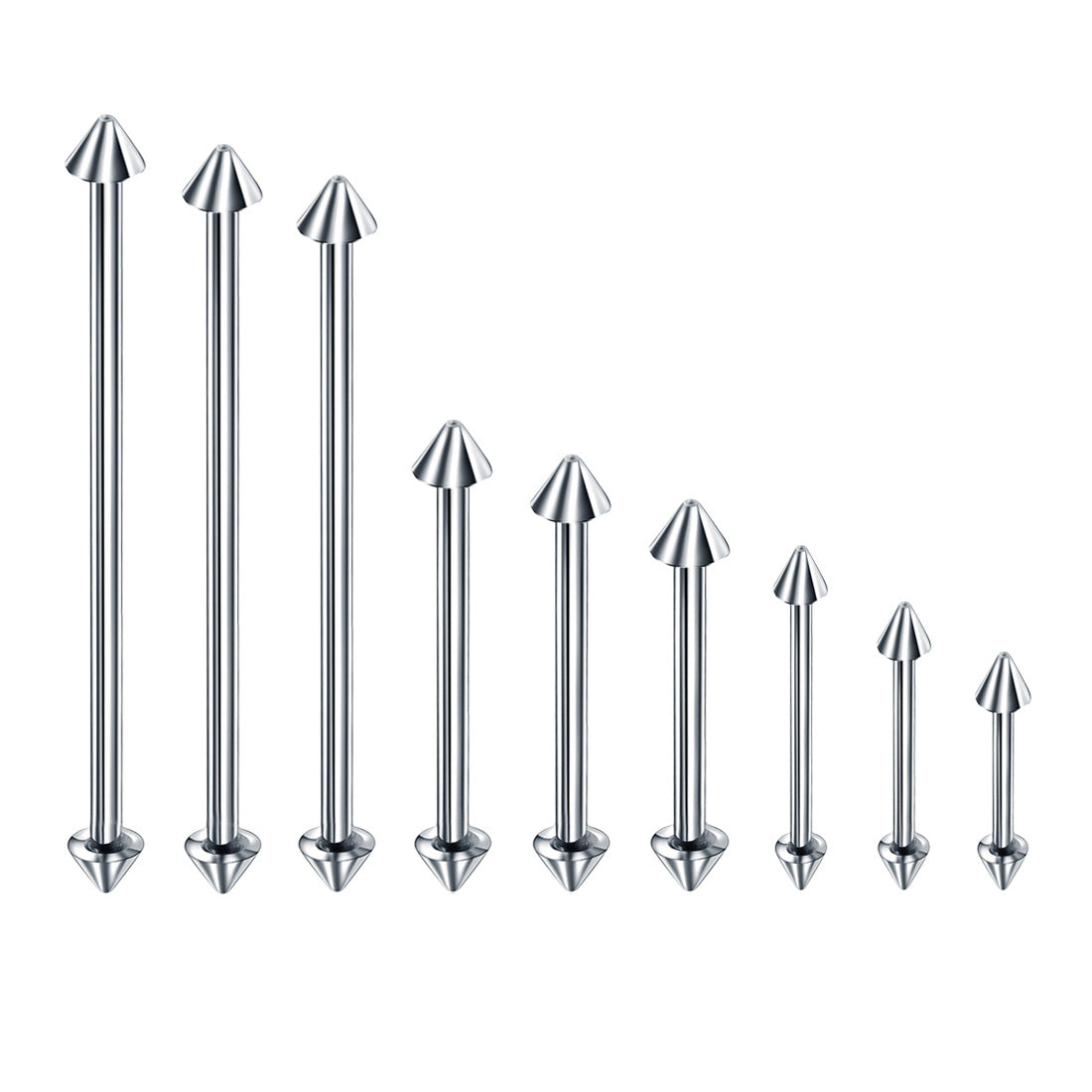 2pcs 14G 1.6mm Stainless Steel Industrial Barbell Long Ear Piercing Helix Tragus Cartilage Earrings Unisex Punk Body Jewelry