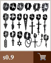2021 Punk Stainless Surgical Steel Women Men's Stud Earrings Small Gothic Geometry Skeleton Rock Zircon Hip Hop Jewelry Earrings