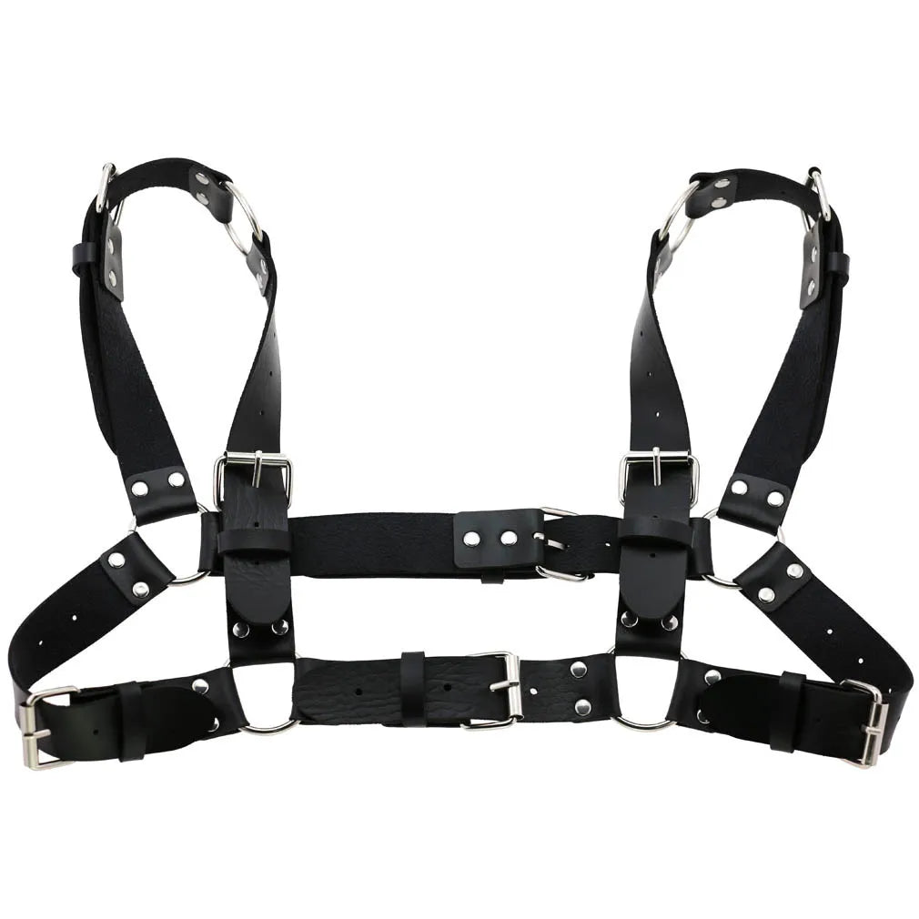 Decopunk Punk Gothic Chest Shoulder Strap Body Binding Belt Men and Women Leather Adjustable Belt Sling Safety Punk Gothic Belt