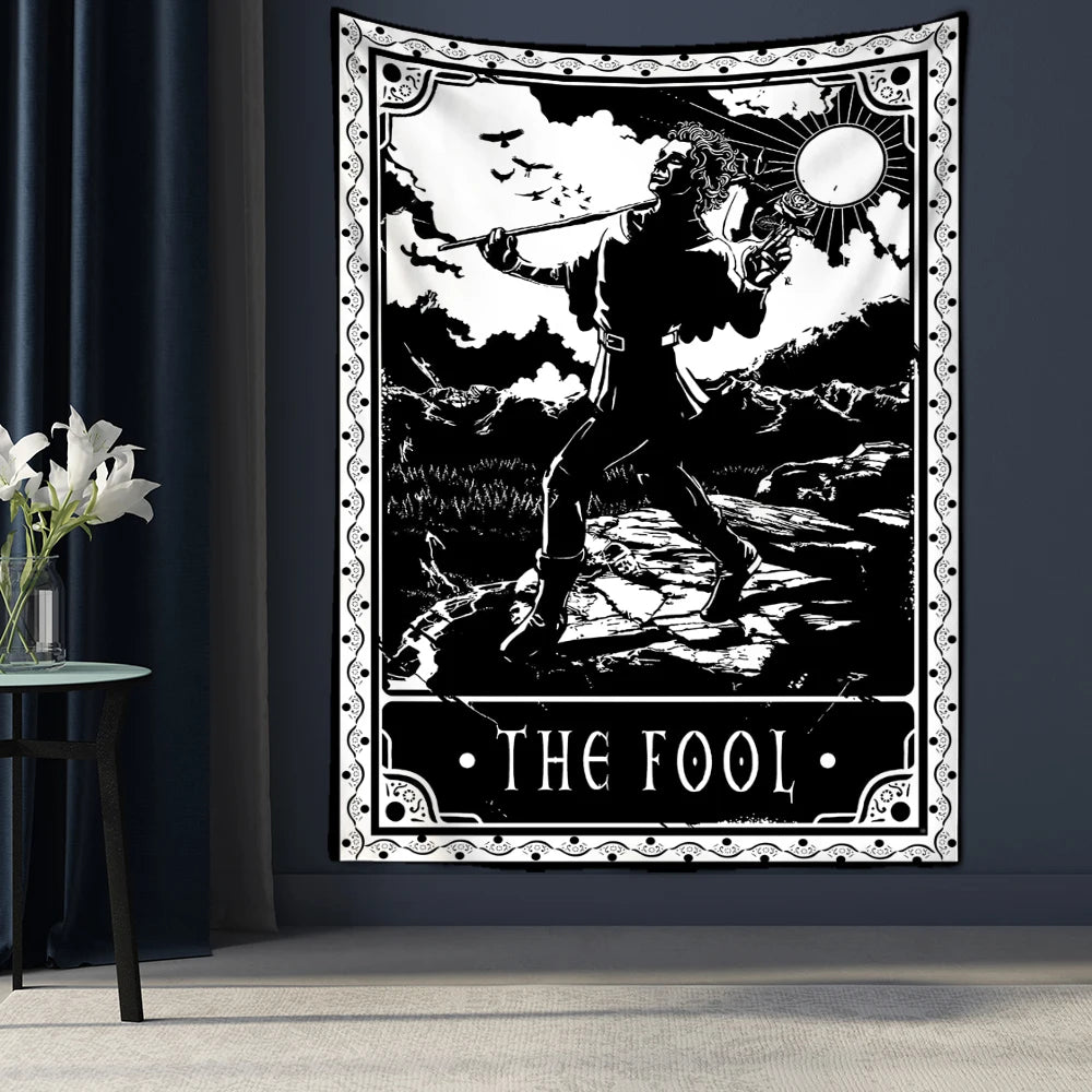 Tarot Tapestry Wall Hanging Witchcraft Divination Bed Sheet Beach Mat Bohemian Hippie TAPIZ Wall Home Decor