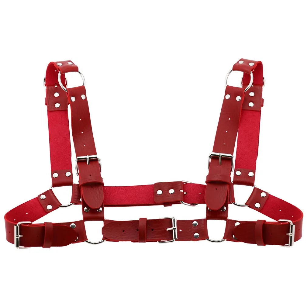 Decopunk Punk Gothic Chest Shoulder Strap Body Binding Belt Men and Women Leather Adjustable Belt Sling Safety Punk Gothic Belt