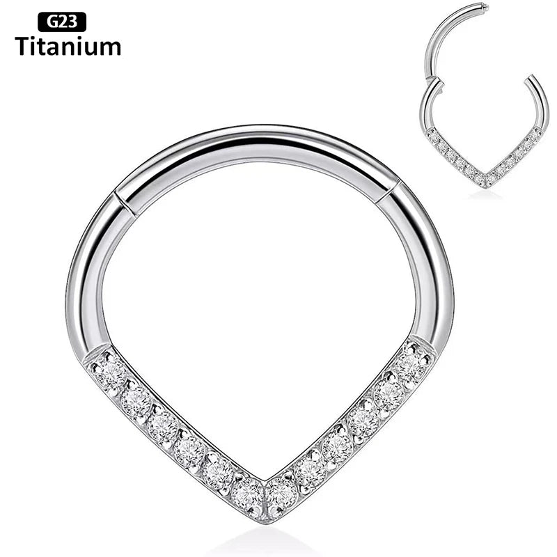 F136 Titanium Piercing Clicker Segment Hoop Nose Rings Earrings Nose Septum Piercing Ear Tragus Cartilage Helix Lip Ear Piercing