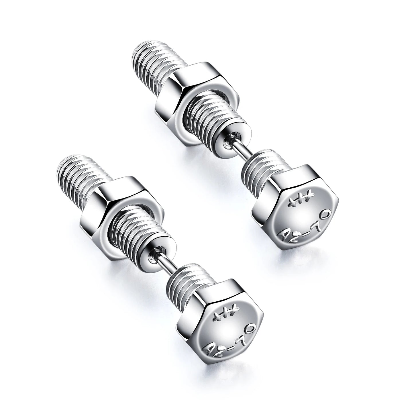 2021 Punk Stainless Surgical Steel Women Men's Stud Earrings Small Gothic Geometry Skeleton Rock Zircon Hip Hop Jewelry Earrings