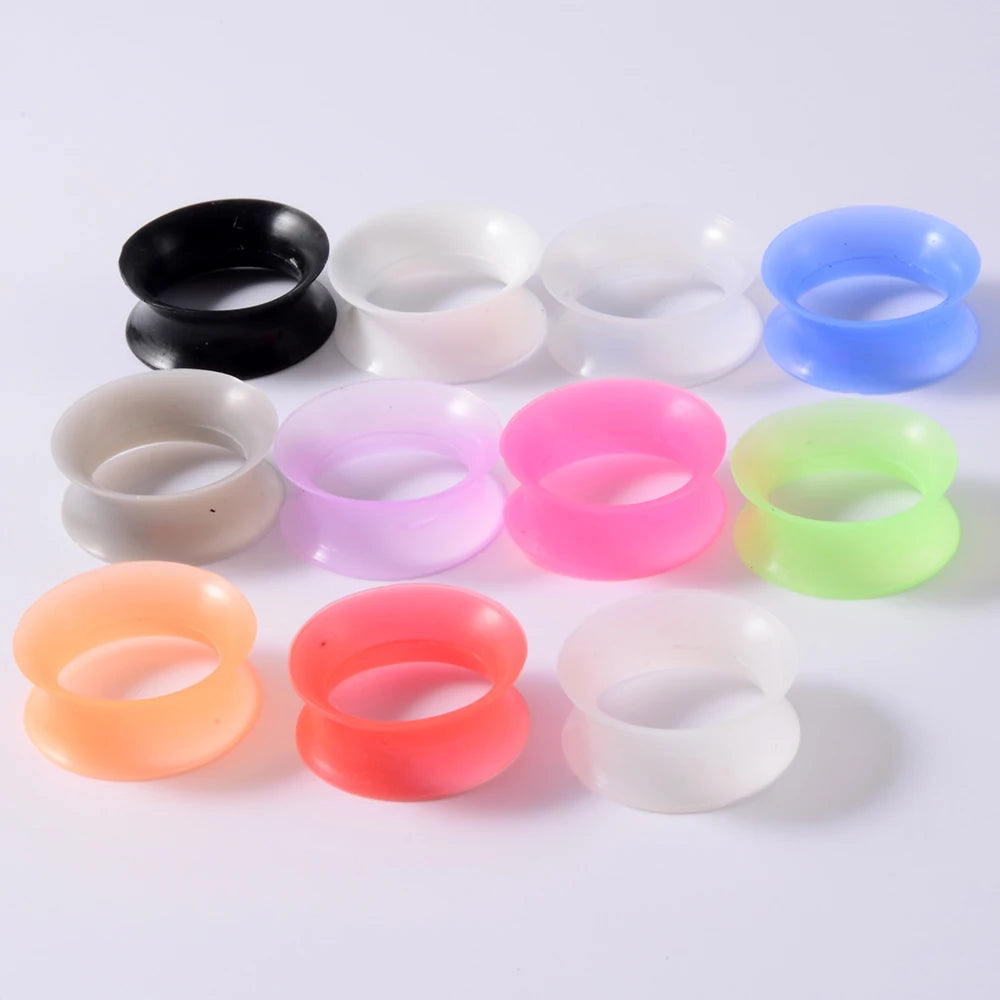 2Pcs Silicone Ear Plugs and Tunnels Ear Piercings Earlets Screwed Earring Expander Ear Gauges Body Jewelry Piercings