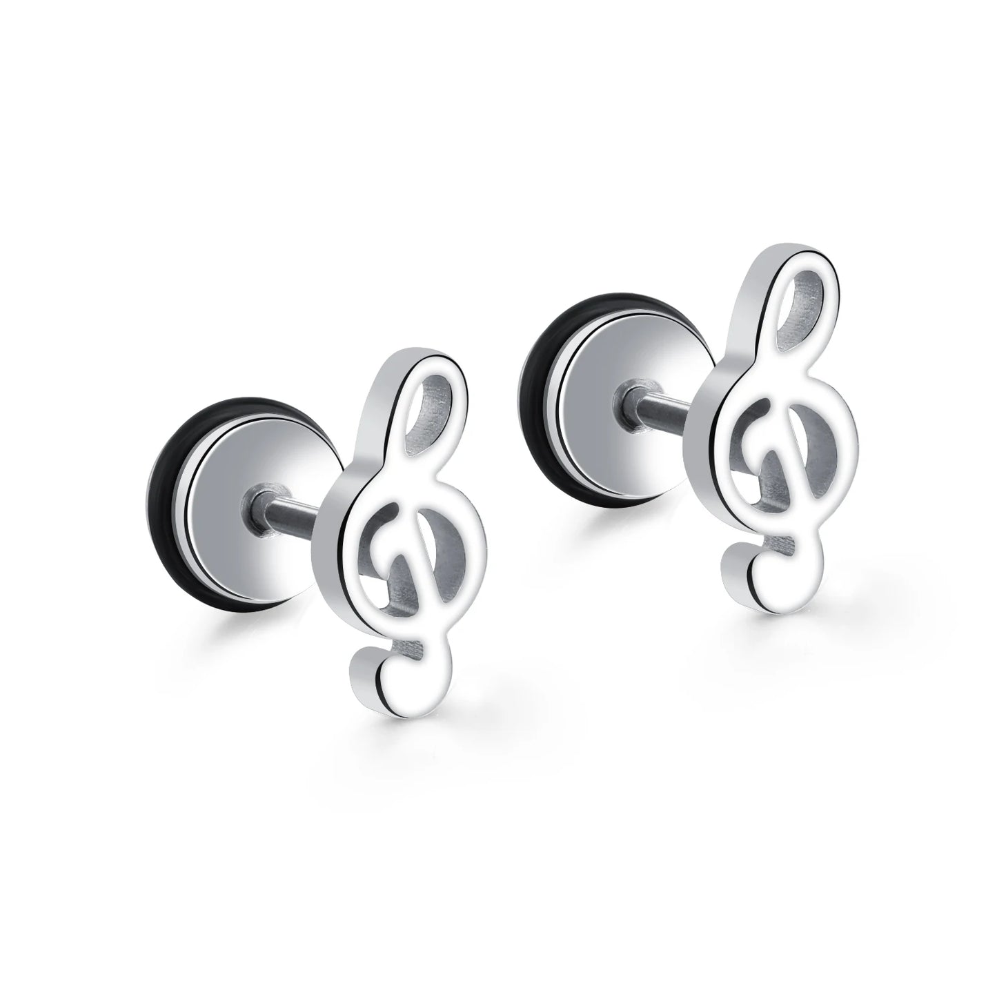 2021 Punk Stainless Surgical Steel Women Men's Stud Earrings Small Gothic Geometry Skeleton Rock Zircon Hip Hop Jewelry Earrings