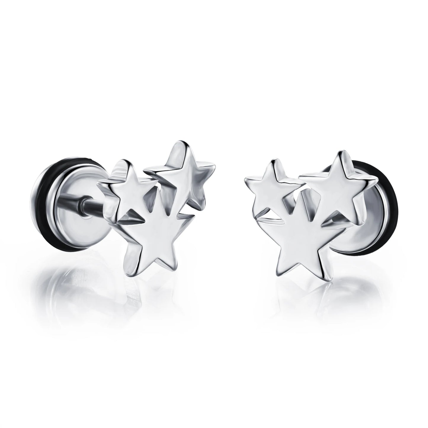 2021 Punk Stainless Surgical Steel Women Men's Stud Earrings Small Gothic Geometry Skeleton Rock Zircon Hip Hop Jewelry Earrings