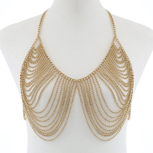 Sexy Chest Bra Chain Body Jewelry Women Metal Chain Multi Layer Body chain Jewelry Beach Accessories