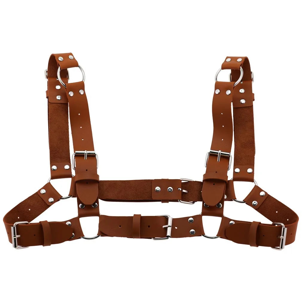 Decopunk Punk Gothic Chest Shoulder Strap Body Binding Belt Men and Women Leather Adjustable Belt Sling Safety Punk Gothic Belt