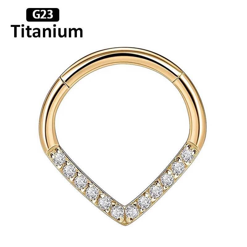 F136 Titanium Piercing Clicker Segment Hoop Nose Rings Earrings Nose Septum Piercing Ear Tragus Cartilage Helix Lip Ear Piercing
