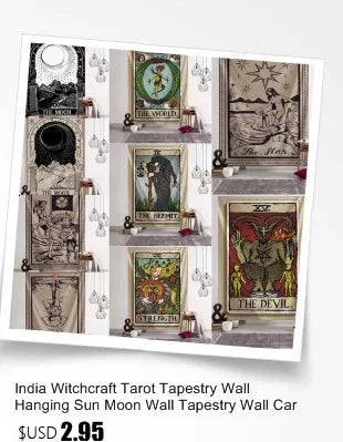 Tarot Tapestry Wall Hanging Witchcraft Divination Bed Sheet Beach Mat Bohemian Hippie TAPIZ Wall Home Decor