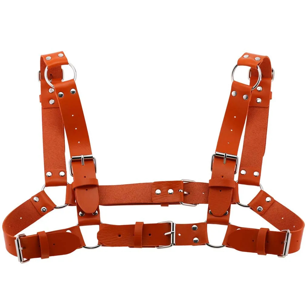 Decopunk Punk Gothic Chest Shoulder Strap Body Binding Belt Men and Women Leather Adjustable Belt Sling Safety Punk Gothic Belt