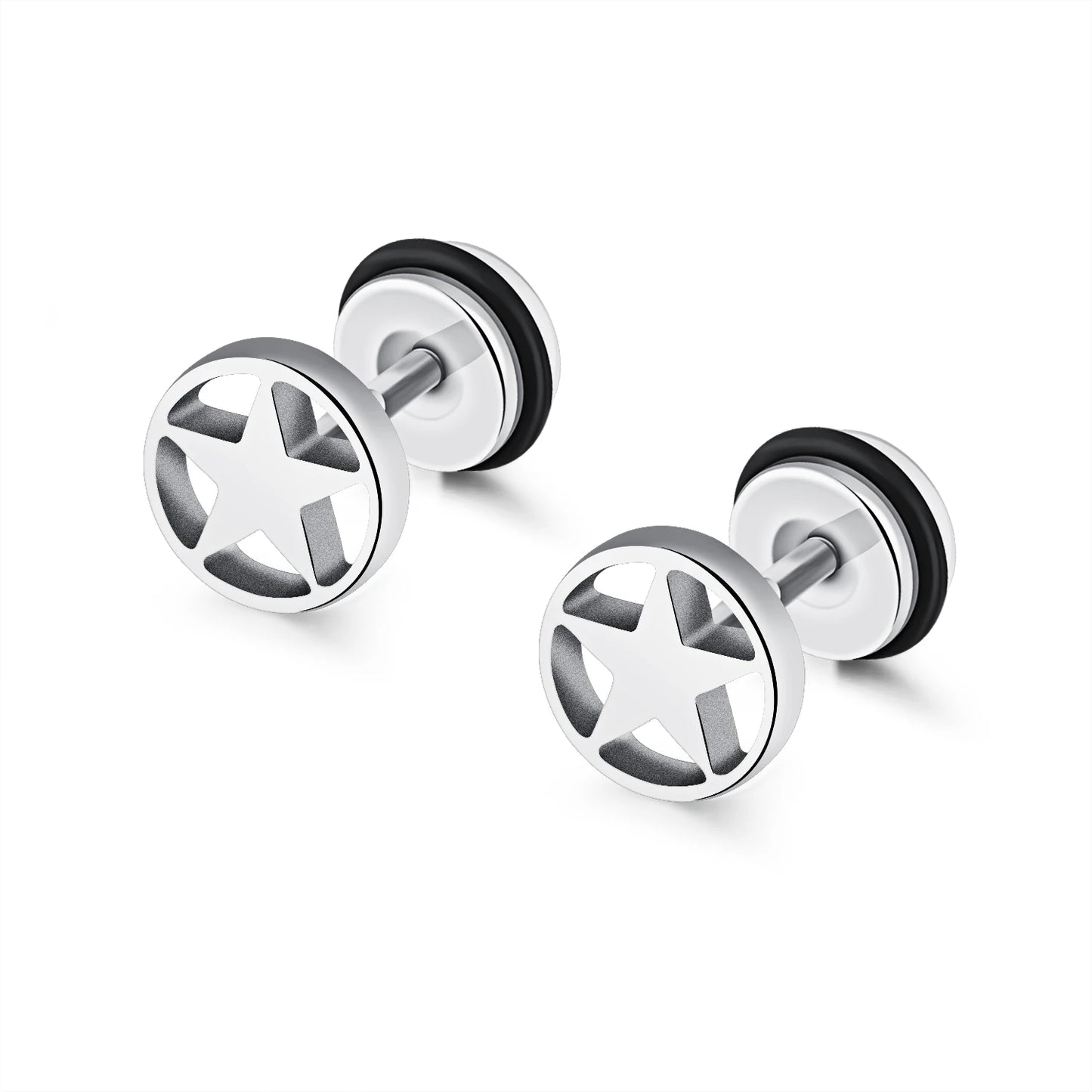 2021 Punk Stainless Surgical Steel Women Men's Stud Earrings Small Gothic Geometry Skeleton Rock Zircon Hip Hop Jewelry Earrings