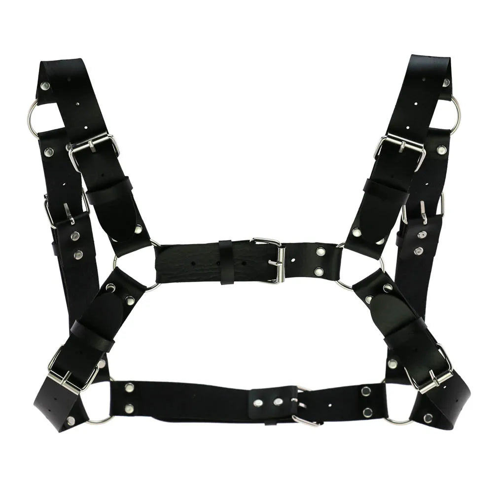 Decopunk Punk Gothic Chest Shoulder Strap Body Binding Belt Men and Women Leather Adjustable Belt Sling Safety Punk Gothic Belt
