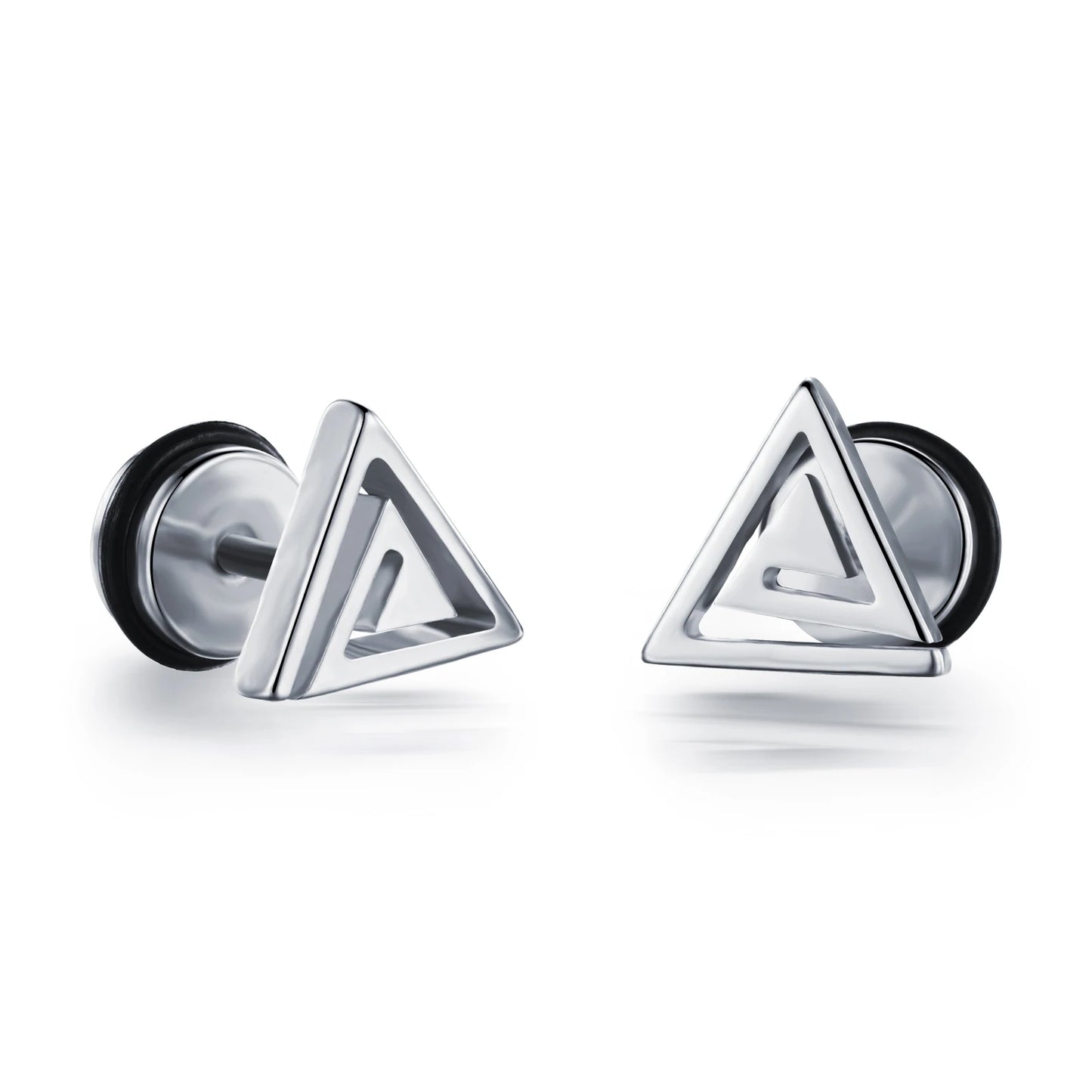 2021 Punk Stainless Surgical Steel Women Men's Stud Earrings Small Gothic Geometry Skeleton Rock Zircon Hip Hop Jewelry Earrings