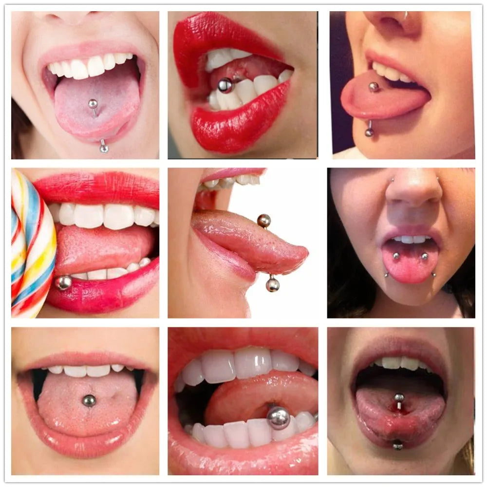 2 Pieces 14G/16G Surgical Steel Long Industrial Barbell Ring Tongue Nipple Bar Tragus Helix Ear Piercing Body Fashion Jewelry