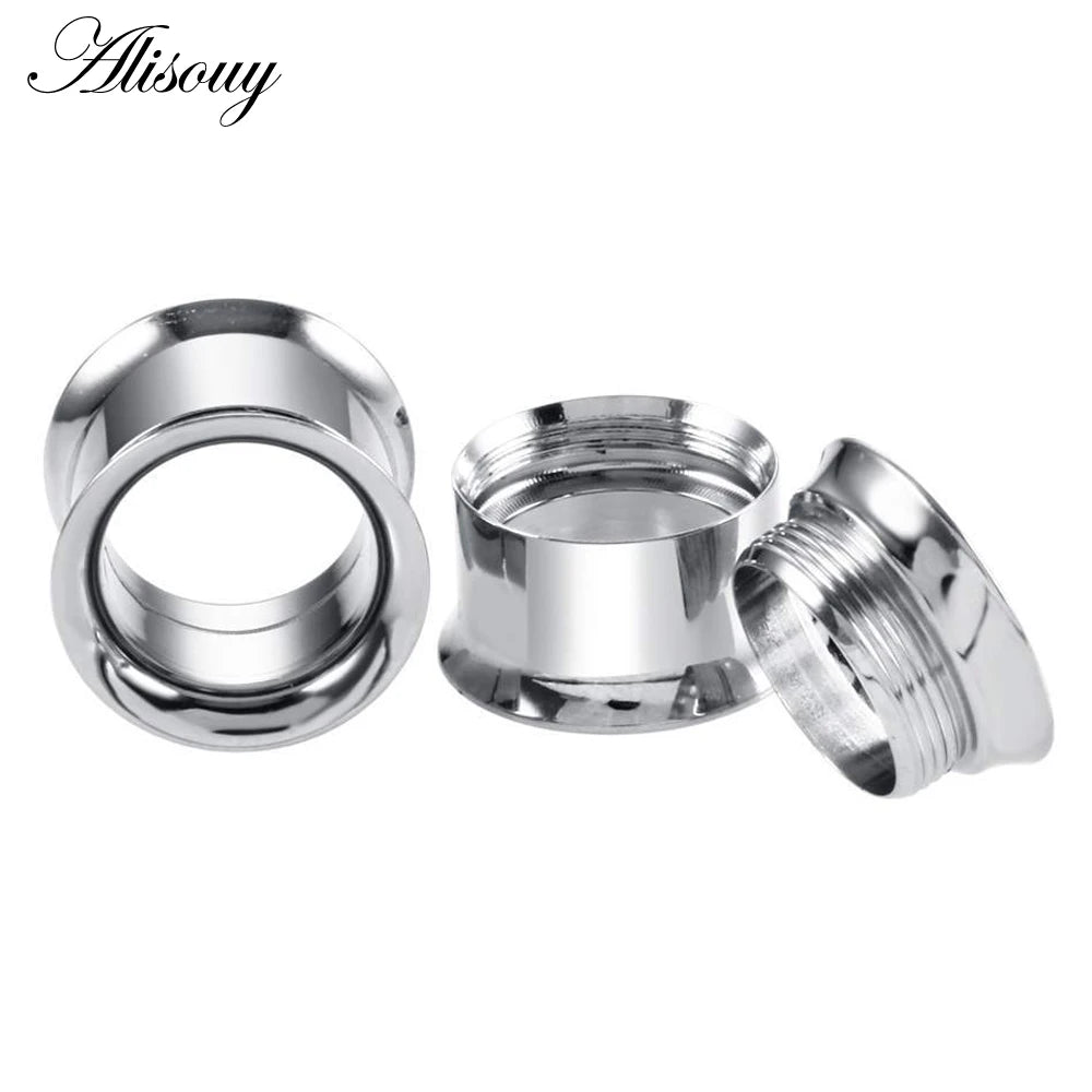 Alisouy 1PC 2-30mm Ear Gauges 316L Stainless Steel Ear Tunnels Plugs Piercing Jewelry Ear Stretchers Expander Plugs and Tunnels