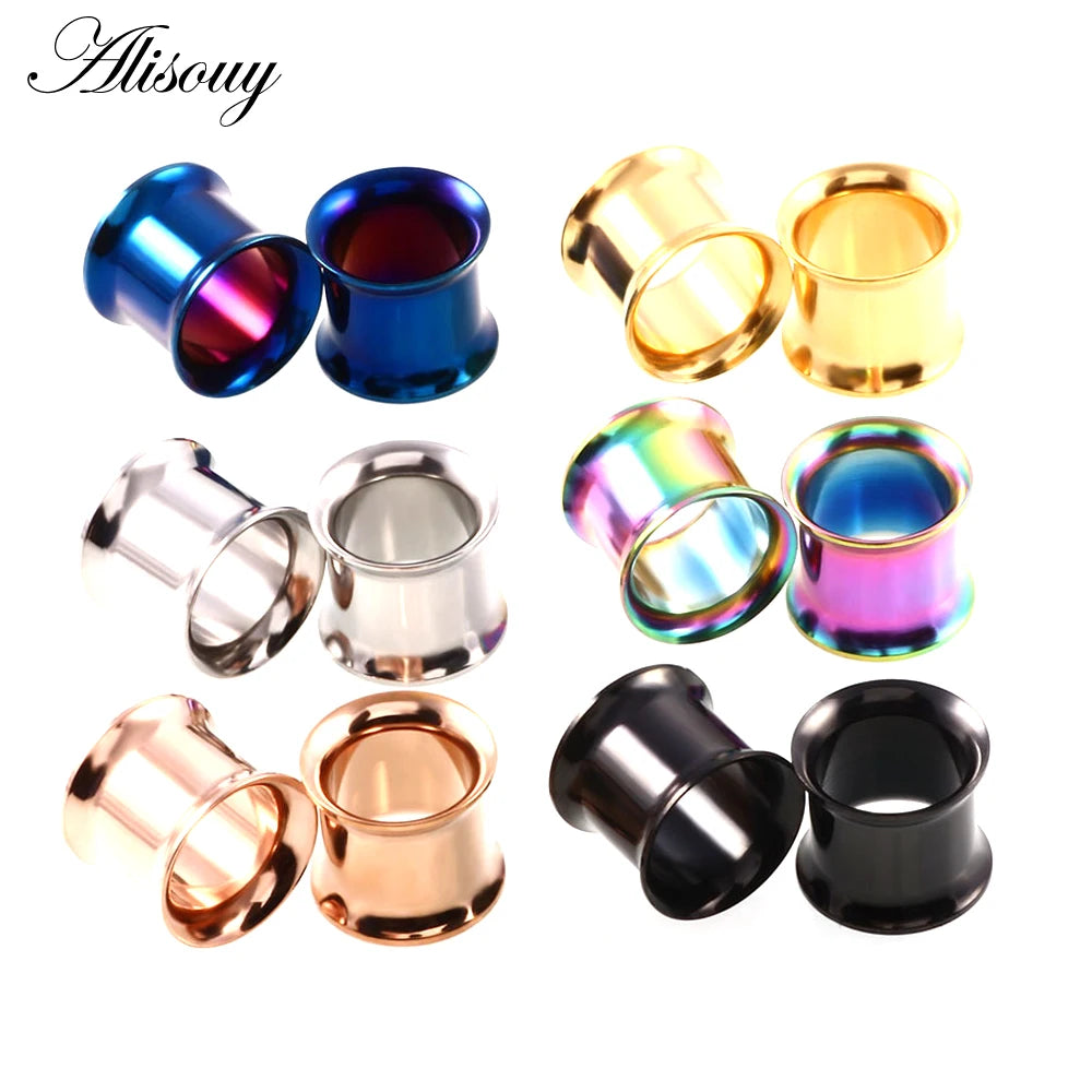 Alisouy 1PC 2-30mm Ear Gauges 316L Stainless Steel Ear Tunnels Plugs Piercing Jewelry Ear Stretchers Expander Plugs and Tunnels