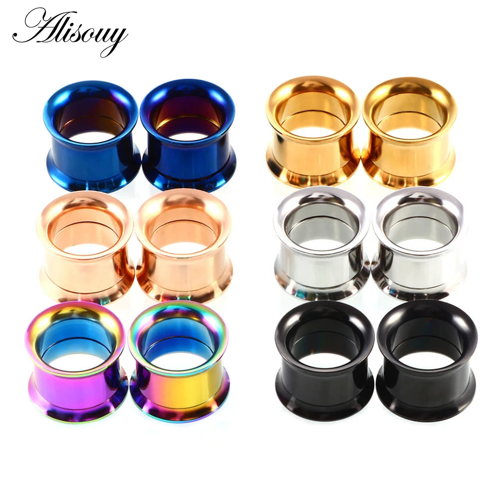 Alisouy 1PC 2-30mm Ear Gauges 316L Stainless Steel Ear Tunnels Plugs Piercing Jewelry Ear Stretchers Expander Plugs and Tunnels