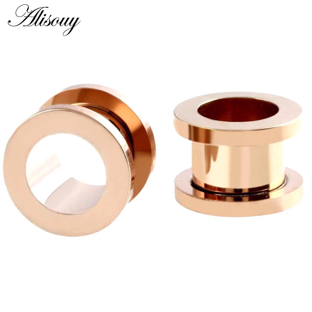Alisouy 1PC 2-30mm Ear Gauges 316L Stainless Steel Ear Tunnels Plugs Piercing Jewelry Ear Stretchers Expander Plugs and Tunnels