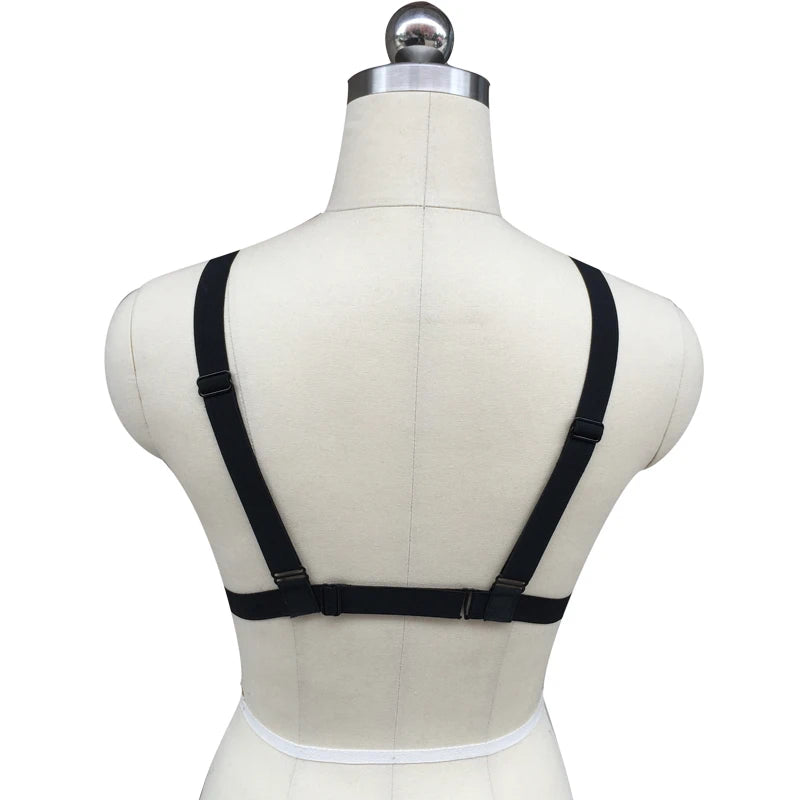 Spedizione gratuita. caged imbracatura bra bondage lingerie black gothic club erotico rebel harness pentagram harness