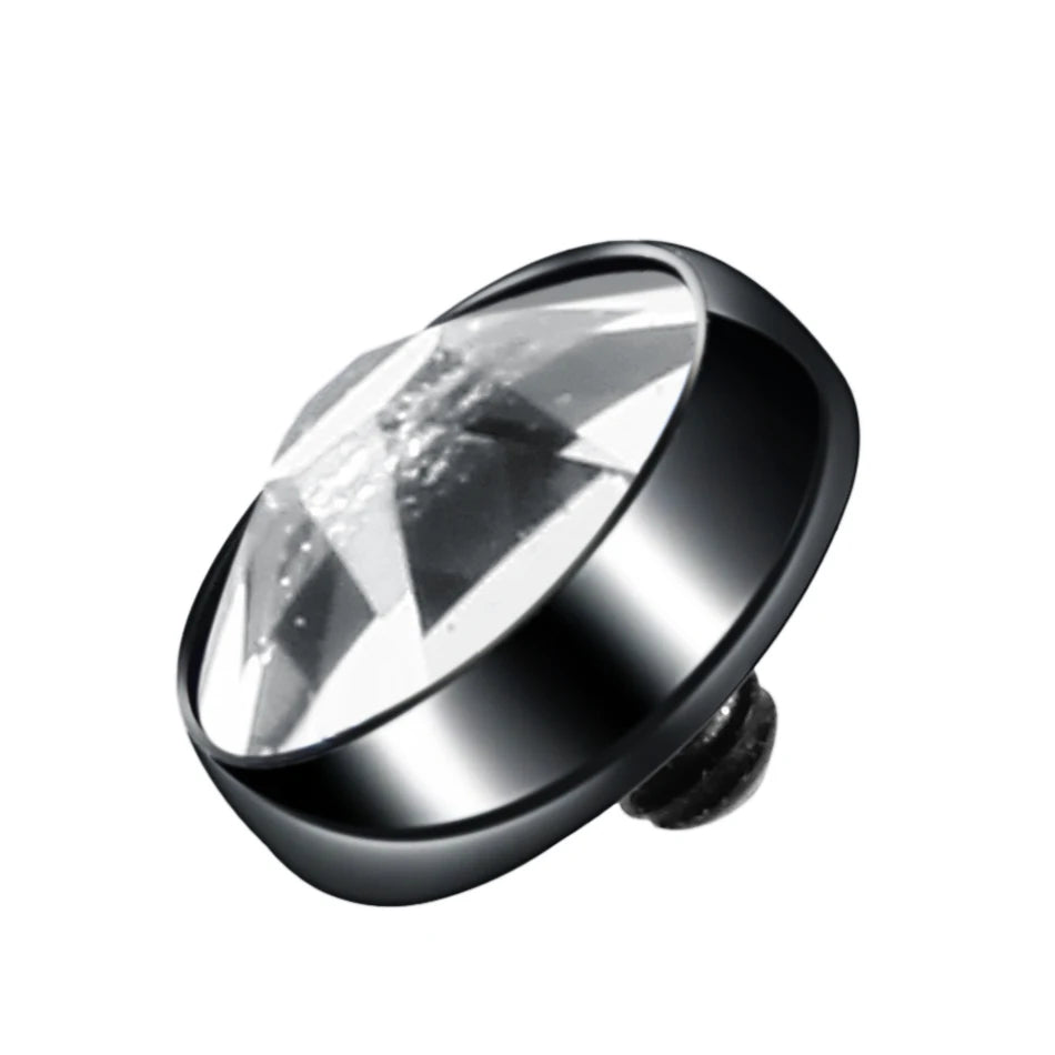 1PC G23 Titanium Crystal Gem Dermal Anchor 4mm Top Micro Dermal Drivers Surface Dermal Piercing Kit Piercing Rings Body Jewelry