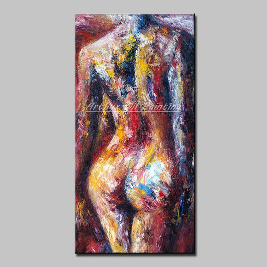 Arthyx Large Handpainted Abstract Naked Woman Oil Paintings on Canvas Wall Art Picture Modern Posters For Living Room Home Decor