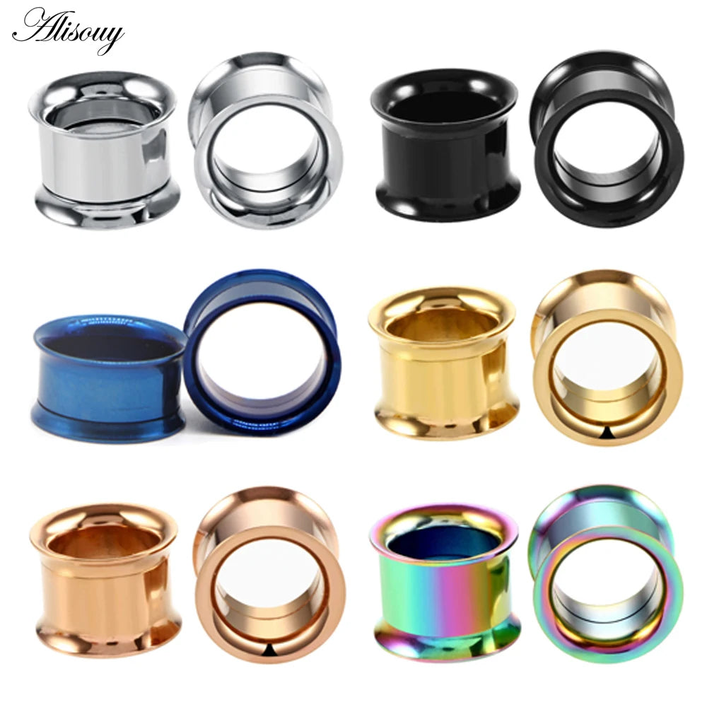 Alisouy 1PC 2-30mm Ear Gauges 316L Stainless Steel Ear Tunnels Plugs Piercing Jewelry Ear Stretchers Expander Plugs and Tunnels