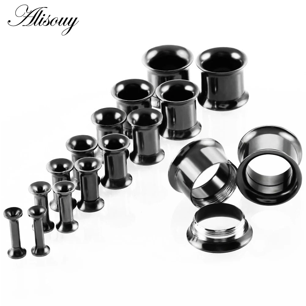 Alisouy 1PC 2-30mm Ear Gauges 316L Stainless Steel Ear Tunnels Plugs Piercing Jewelry Ear Stretchers Expander Plugs and Tunnels