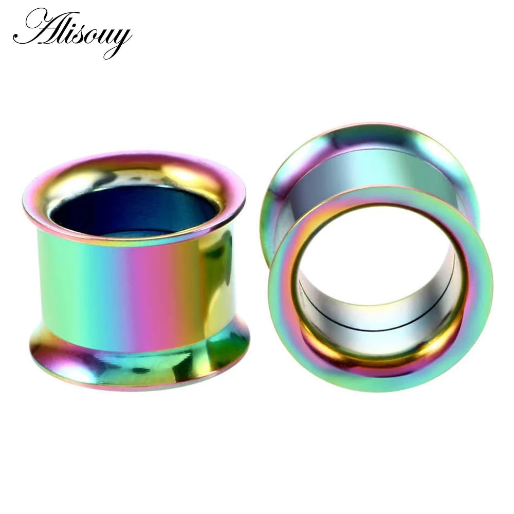 Alisouy 1PC 2-30mm Ear Gauges 316L Stainless Steel Ear Tunnels Plugs Piercing Jewelry Ear Stretchers Expander Plugs and Tunnels