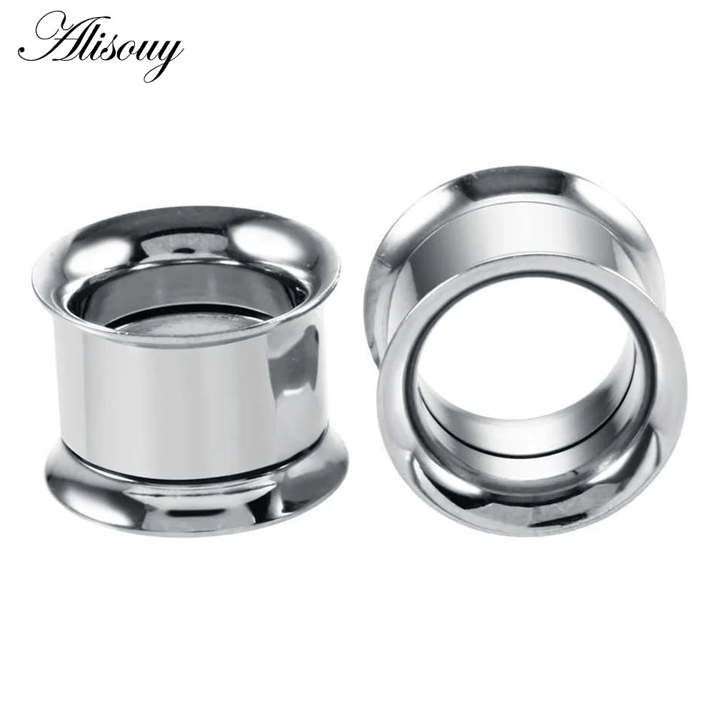 Alisouy 1PC 2-30mm Ear Gauges 316L Stainless Steel Ear Tunnels Plugs Piercing Jewelry Ear Stretchers Expander Plugs and Tunnels