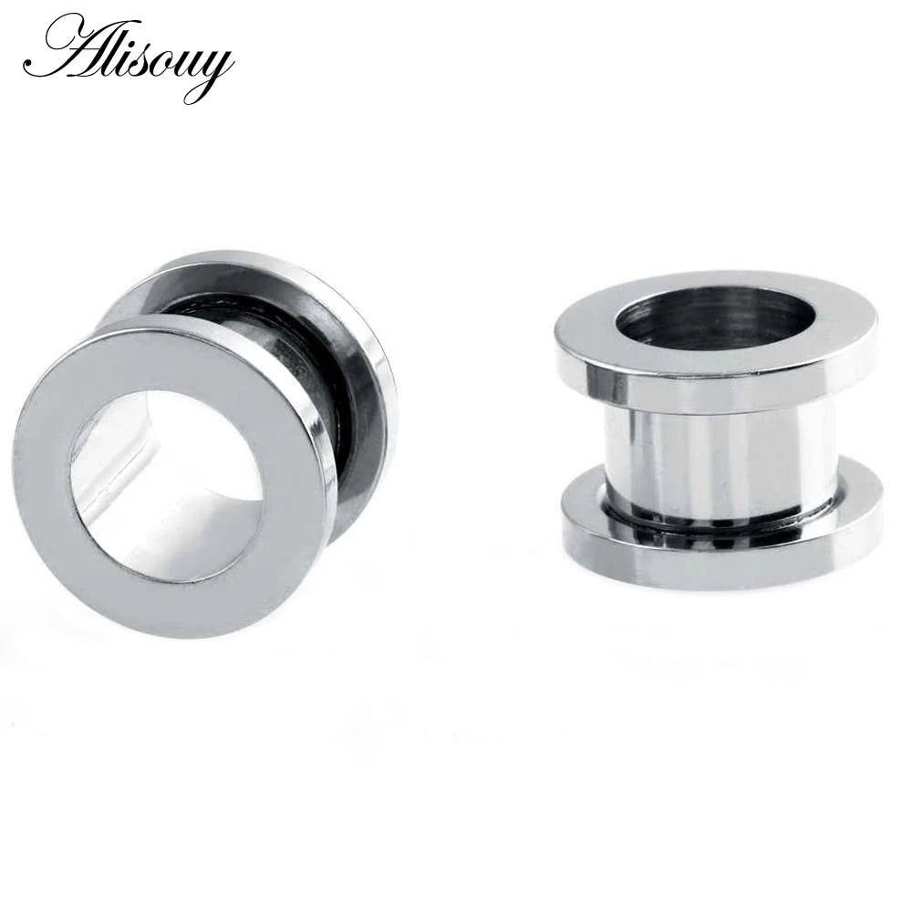 Alisouy 1PC 2-30mm Ear Gauges 316L Stainless Steel Ear Tunnels Plugs Piercing Jewelry Ear Stretchers Expander Plugs and Tunnels