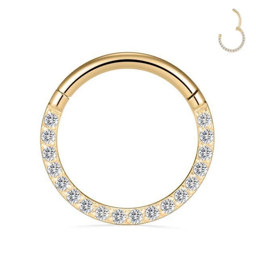 F136 Titanium Piercing Clicker Segment Hoop Nose Rings Earrings Nose Septum Piercing Ear Tragus Cartilage Helix Lip Ear Piercing