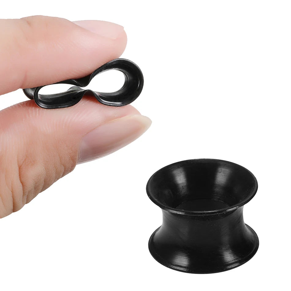 2Pcs Silicone Ear Plugs and Tunnels Ear Piercings Earlets Screwed Earring Expander Ear Gauges Body Jewelry Piercings