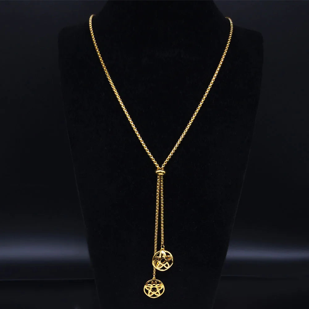 Fashion Bee Stainless Steel Long Necklace for Women Gold Color Statement Necklace Jewelry colgantes mujer moda N1525S03