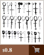 2021 Punk Stainless Surgical Steel Women Men's Stud Earrings Small Gothic Geometry Skeleton Rock Zircon Hip Hop Jewelry Earrings