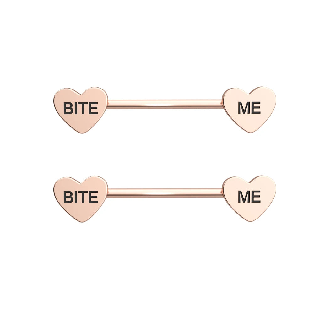 2pcs Cute Nipple Piercings Barbell Stainless Steel Crystal Nipple Shield Cover Heart Flower Nipple Rings Jewelry Body 1.6mm*16mm
