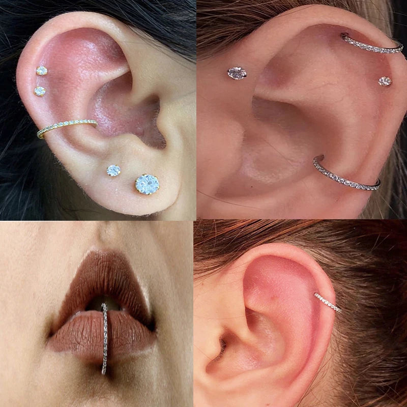F136 Titanium Piercing Clicker Segment Hoop Nose Rings Earrings Nose Septum Piercing Ear Tragus Cartilage Helix Lip Ear Piercing