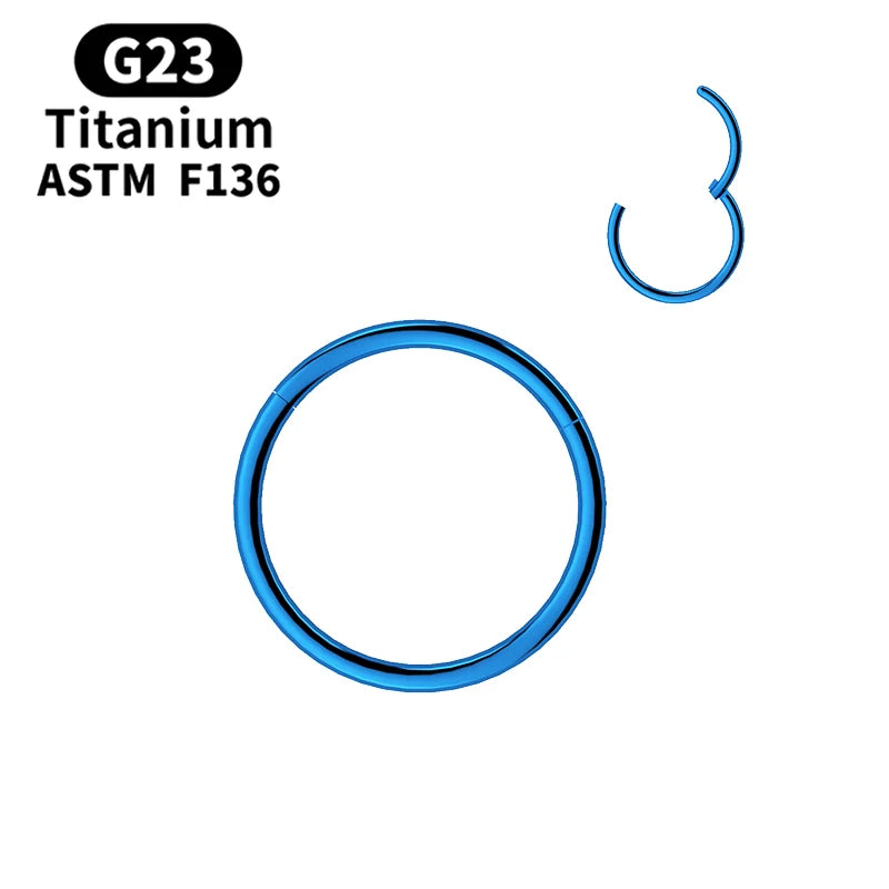 G23 Titanium Nose Rings Mixed Color Body Clips Hoop For Women Men Cartilage Piercing Jewelry Segment Lip Ear L Ring Hoop
