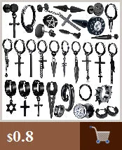 2021 Punk Stainless Surgical Steel Women Men's Stud Earrings Small Gothic Geometry Skeleton Rock Zircon Hip Hop Jewelry Earrings