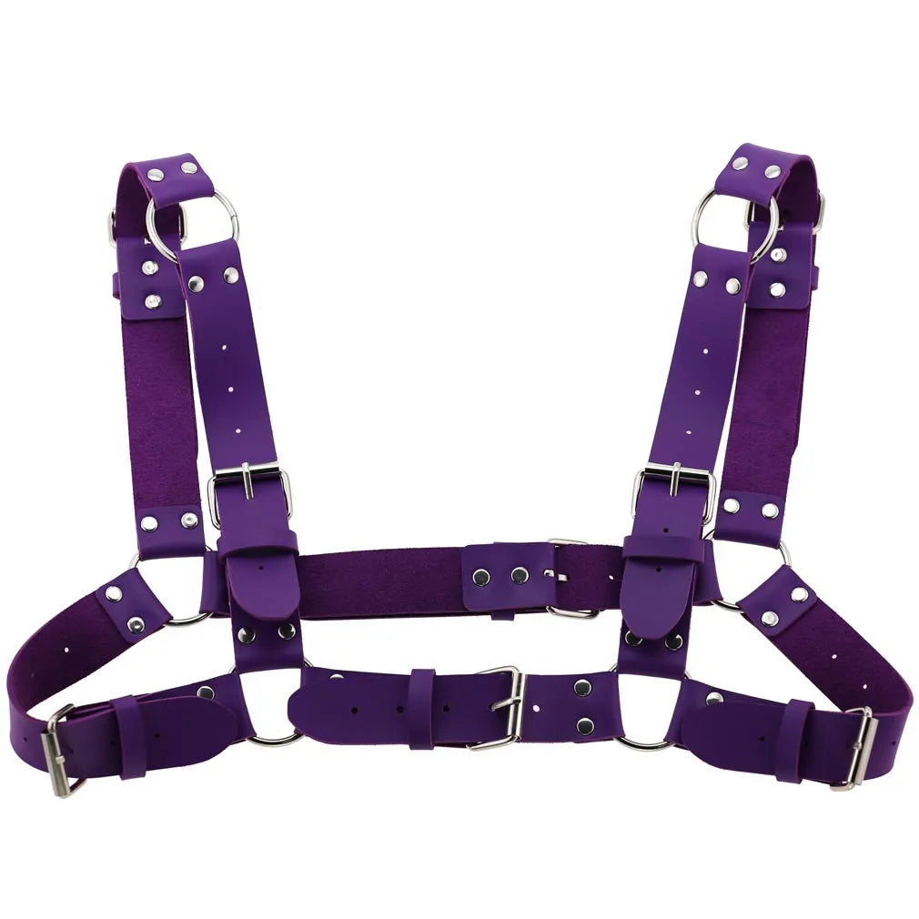 Decopunk Punk Gothic Chest Shoulder Strap Body Binding Belt Men and Women Leather Adjustable Belt Sling Safety Punk Gothic Belt
