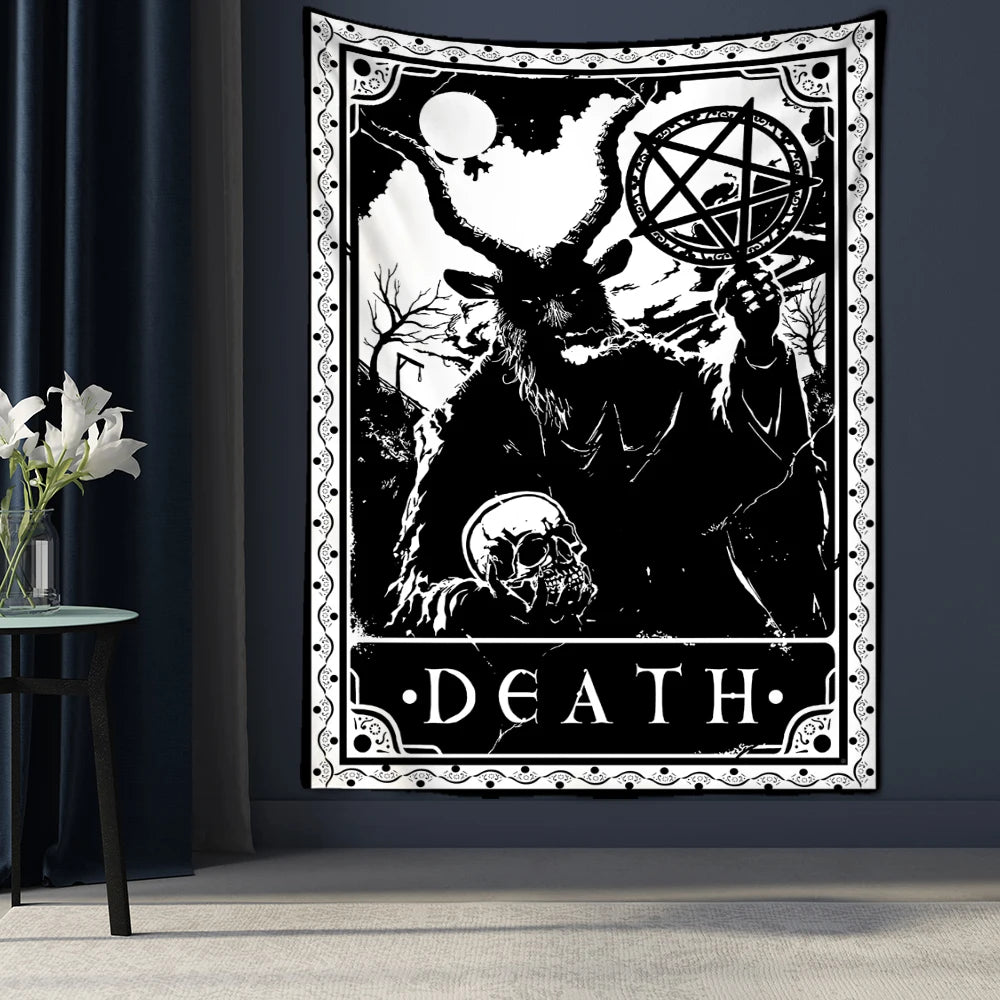Tarot Tapestry Wall Hanging Witchcraft Divination Bed Sheet Beach Mat Bohemian Hippie TAPIZ Wall Home Decor