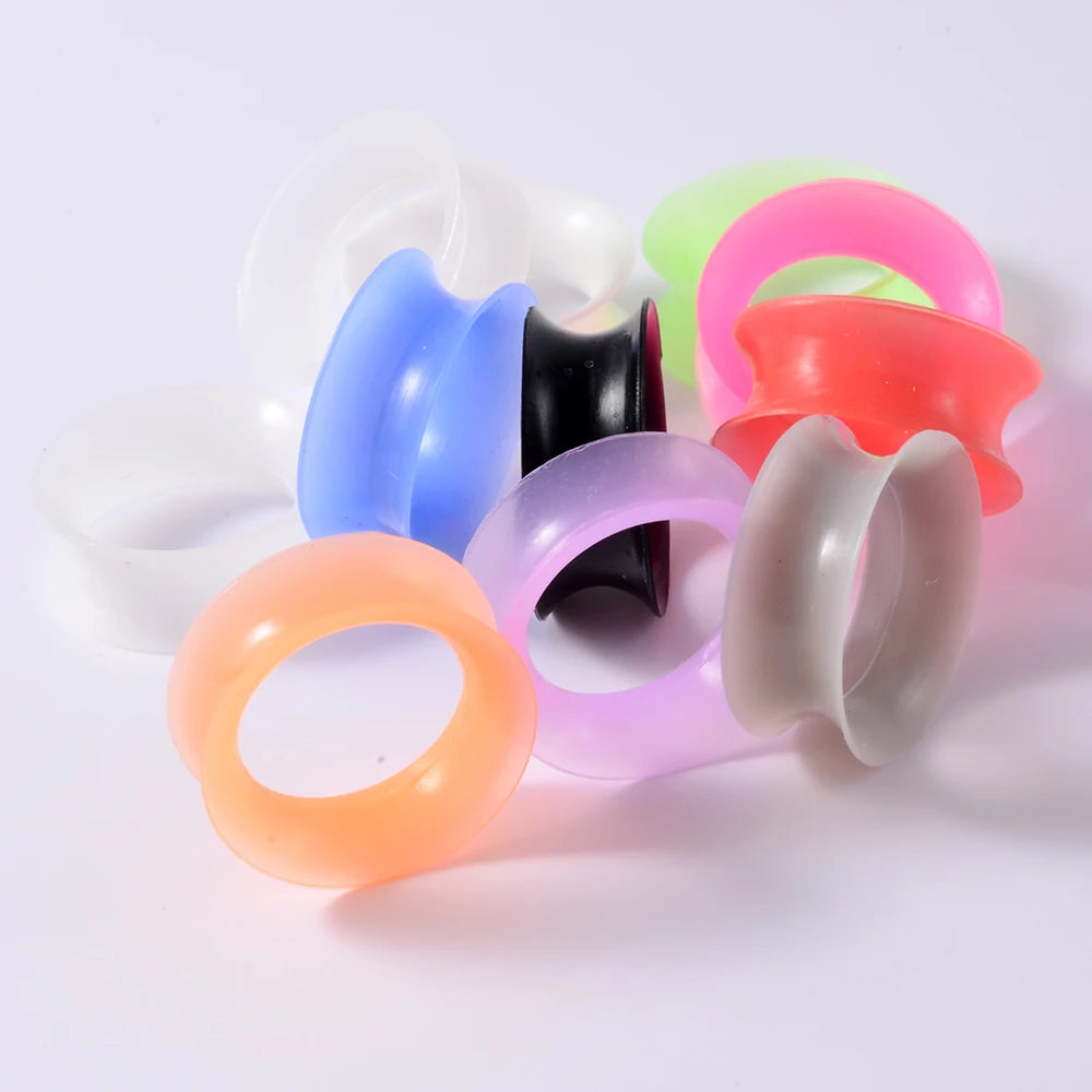 2Pcs Silicone Ear Plugs and Tunnels Ear Piercings Earlets Screwed Earring Expander Ear Gauges Body Jewelry Piercings