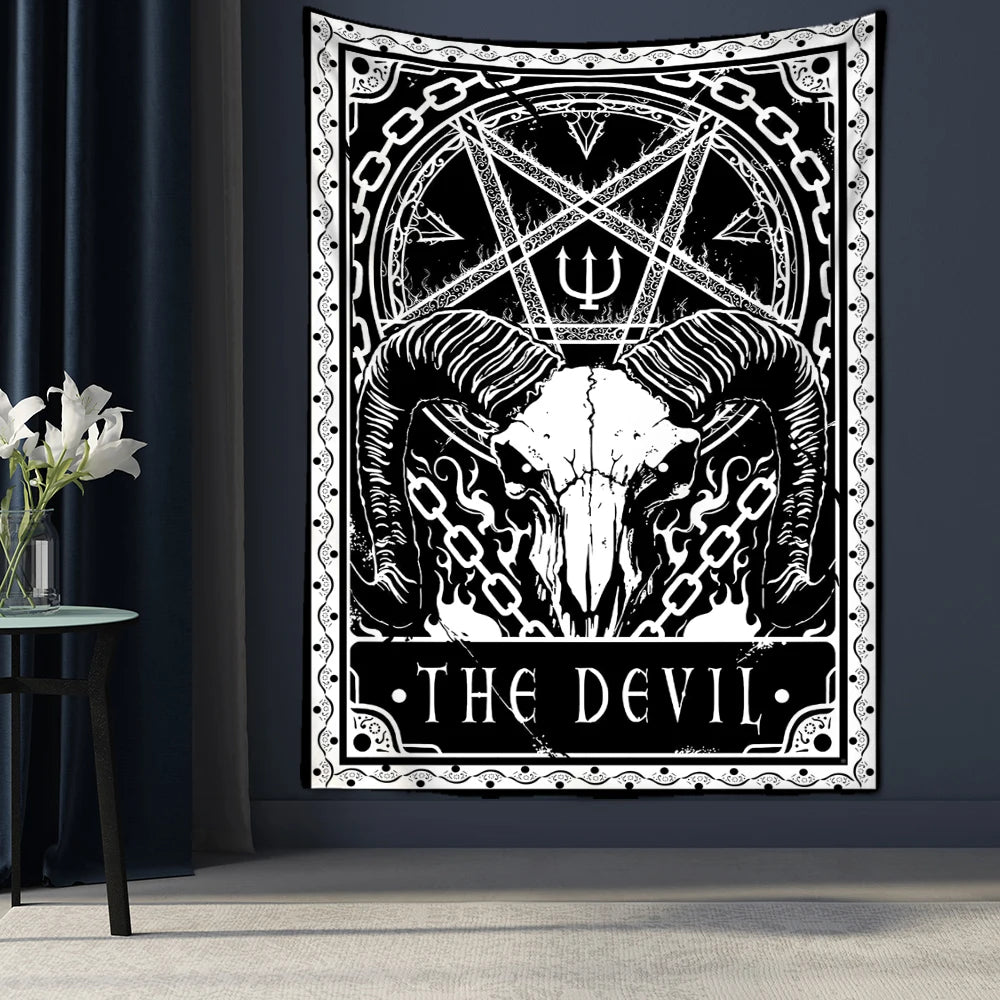Tarot Tapestry Wall Hanging Witchcraft Divination Bed Sheet Beach Mat Bohemian Hippie TAPIZ Wall Home Decor