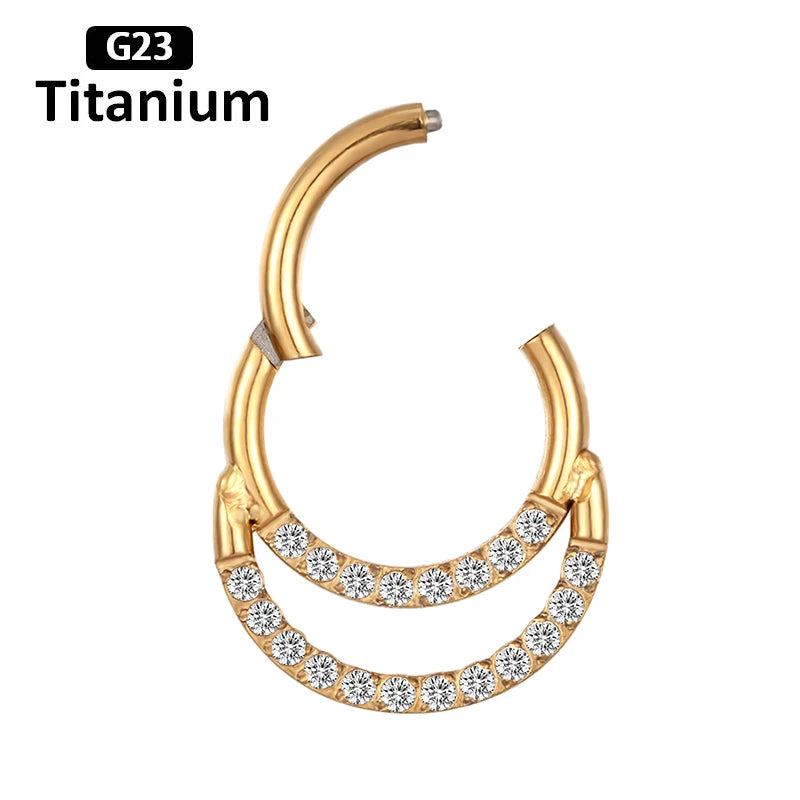 F136 Titanium Piercing Clicker Segment Hoop Nose Rings Earrings Nose Septum Piercing Ear Tragus Cartilage Helix Lip Ear Piercing