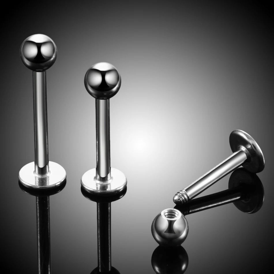 10pcs/lot Steel 16G Tragus Helix Bar 3mm Ball Labret Lip Bar Rings Stud Cartilage Ear Piercings Body Jewelry For Women Men