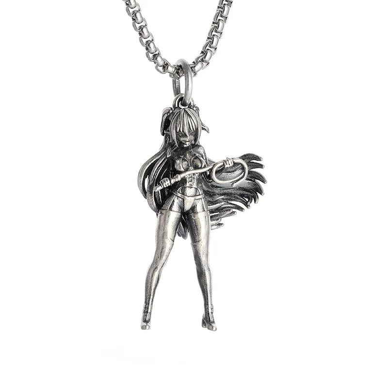 Fashion silver color guardian angel pendant necklace men and women personality angel wings prayer pendant necklace couple gift
