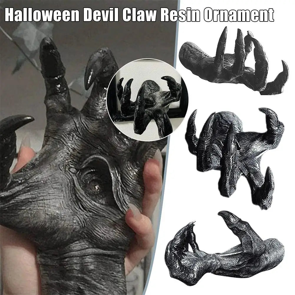 Witch's Demon Hand Wall Hanging Statues Resin Retro Art Hanging Design Creative Halloween Home Decor Art Sculpture For Room