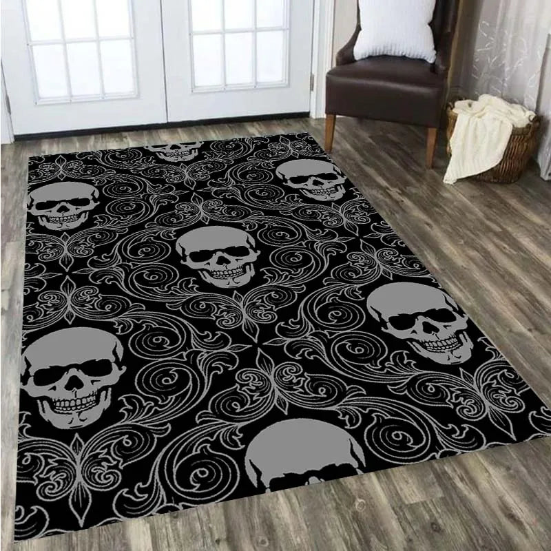 Skull Horror Series Carpet Living Room Home Decor Sofa Table Rug Anti Slip Chair Cushion Lounge Mat picnic camping children  Art